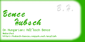 bence hubsch business card